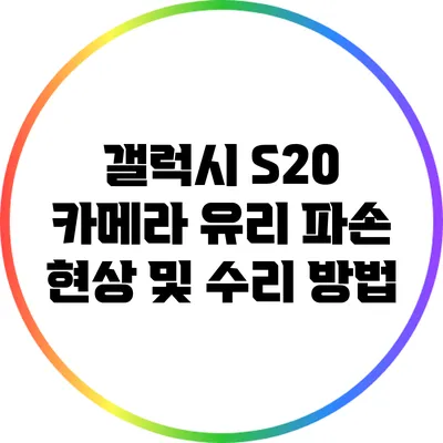 갤럭시 S20 카메라 유리 파손 현상 및 수리 방법
