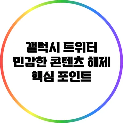 갤럭시 트위터 민감한 콘텐츠 해제: 핵심 포인트