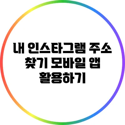 내 인스타그램 주소 찾기: 모바일 앱 활용하기