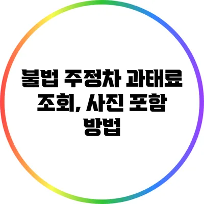 불법 주정차 과태료 조회, 사진 포함 방법