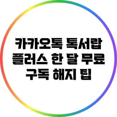 카카오톡 톡서랍 플러스 한 달 무료 구독 해지 팁