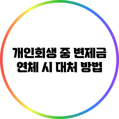 개인회생 중 변제금 연체 시 대처 방법