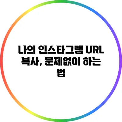 나의 인스타그램 URL 복사, 문제없이 하는 법