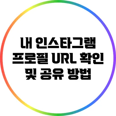 내 인스타그램 프로필 URL 확인 및 공유 방법