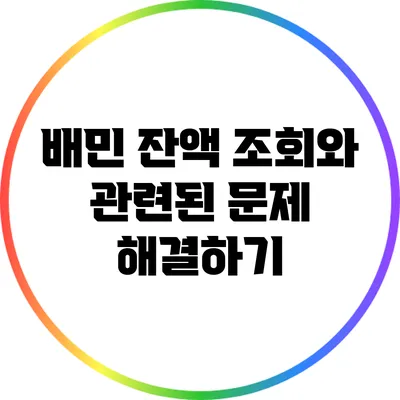 배민 잔액 조회와 관련된 문제 해결하기