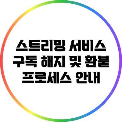 스트리밍 서비스 구독 해지 및 환불 프로세스 안내