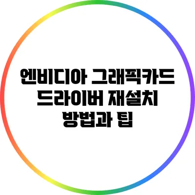 엔비디아 그래픽카드 드라이버 재설치 방법과 팁