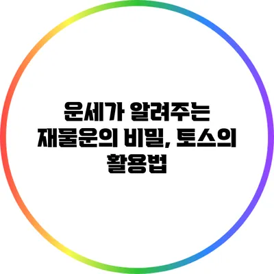 운세가 알려주는 재물운의 비밀, 토스의 활용법