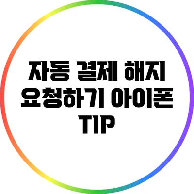 자동 결제 해지 요청하기: 아이폰 TIP