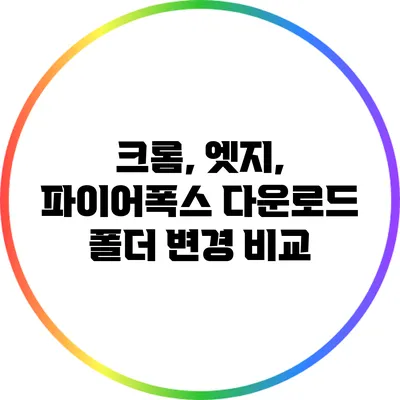 크롬, 엣지, 파이어폭스 다운로드 폴더 변경 비교