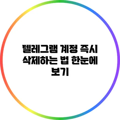 텔레그램 계정 즉시 삭제하는 법 한눈에 보기