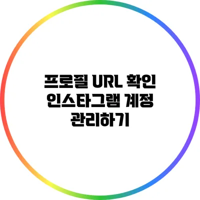 프로필 URL 확인: 인스타그램 계정 관리하기