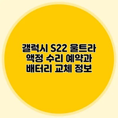 갤럭시 S22 울트라 액정 수리 예약과 배터리 교체 정보