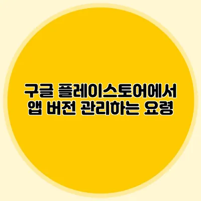 구글 플레이스토어에서 앱 버전 관리하는 요령