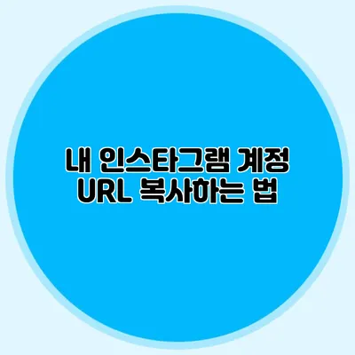 내 인스타그램 계정 URL 복사하는 법