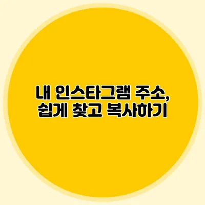 내 인스타그램 주소, 쉽게 찾고 복사하기