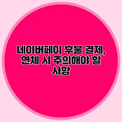 네이버페이 후불 결제, 연체 시 주의해야 할 사항