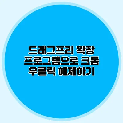 드래그프리 확장 프로그램으로 크롬 우클릭 해제하기