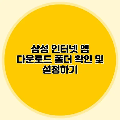 삼성 인터넷 앱 다운로드 폴더 확인 및 설정하기