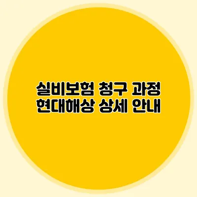 실비보험 청구 과정: 현대해상 상세 안내