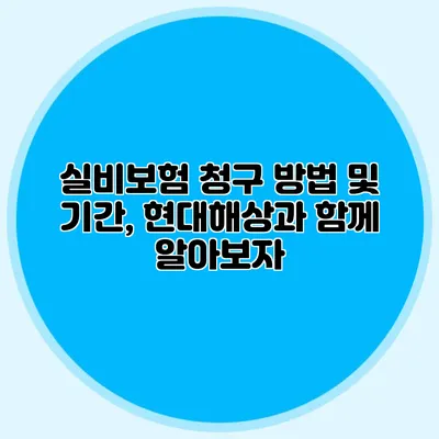 실비보험 청구 방법 및 기간, 현대해상과 함께 알아보자