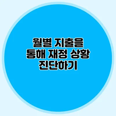 **월별 지출을 통해 재정 상황 진단하기**