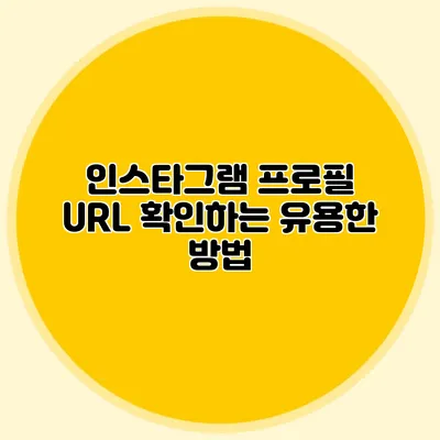 인스타그램 프로필 URL 확인하는 유용한 방법
