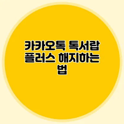 카카오톡 톡서랍 플러스 해지하는 법