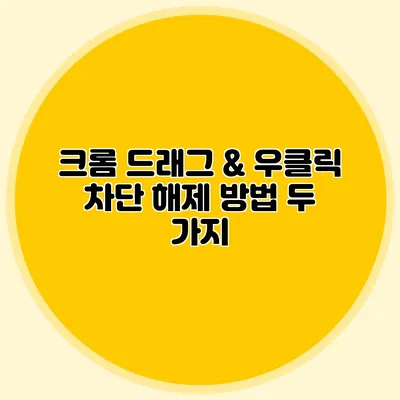 크롬 드래그 & 우클릭 차단 해제 방법 두 가지