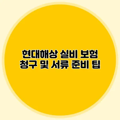 현대해상 실비 보험 청구 및 서류 준비 팁