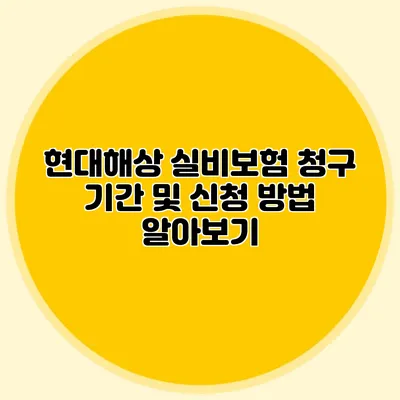 현대해상 실비보험 청구 기간 및 신청 방법 알아보기