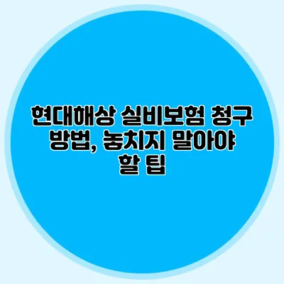 현대해상 실비보험 청구 방법, 놓치지 말아야 할 팁