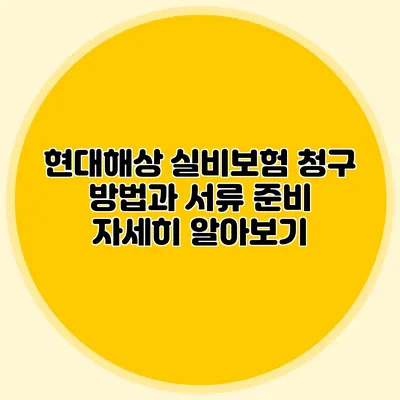 현대해상 실비보험 청구 방법과 서류 준비 자세히 알아보기