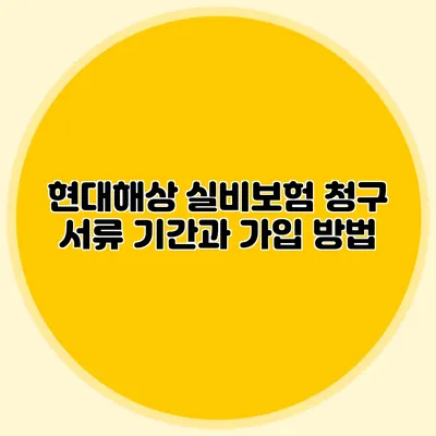 현대해상 실비보험 청구 서류 기간과 가입 방법