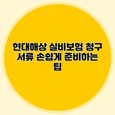 현대해상 실비보험 청구 서류 손쉽게 준비하는 팁