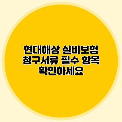 현대해상 실비보험 청구서류 필수 항목 확인하세요