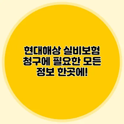 현대해상 실비보험 청구에 필요한 모든 정보 한곳에!