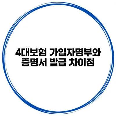 4대보험 가입자명부와 증명서 발급 차이점