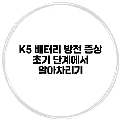 K5 배터리 방전 증상 초기 단계에서 알아차리기