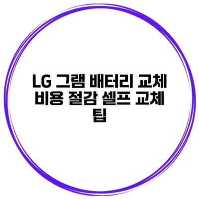 LG 그램 배터리 교체 비용 절감 셀프 교체 팁