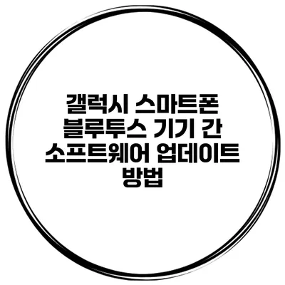 갤럭시 스마트폰 블루투스 기기 간 소프트웨어 업데이트 방법