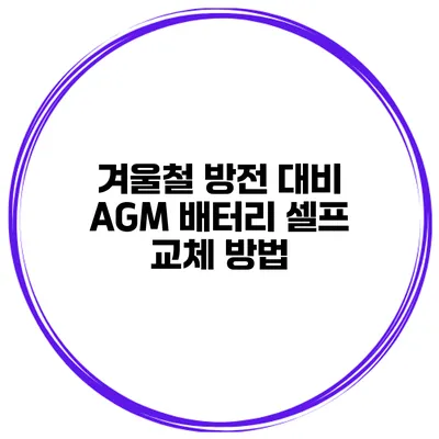 겨울철 방전 대비 AGM 배터리 셀프 교체 방법