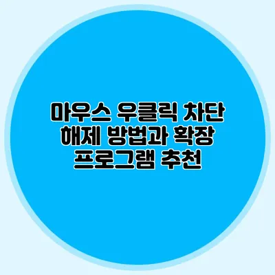 마우스 우클릭 차단 해제 방법과 확장 프로그램 추천