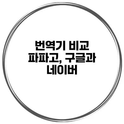 번역기 비교 파파고, 구글과 네이버