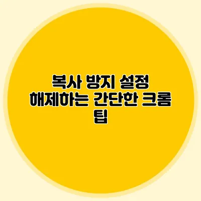 복사 방지 설정 해제하는 간단한 크롬 팁