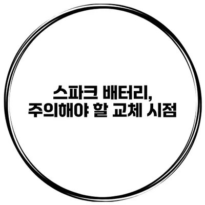 스파크 배터리, 주의해야 할 교체 시점
