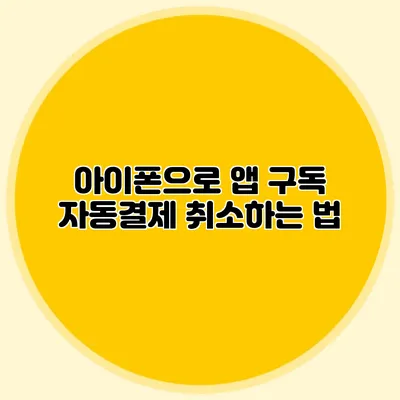 아이폰으로 앱 구독 자동결제 취소하는 법