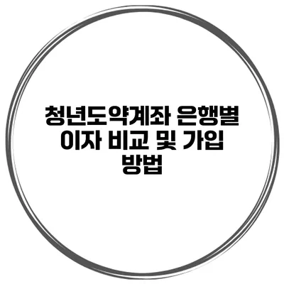 청년도약계좌 은행별 이자 비교 및 가입 방법
