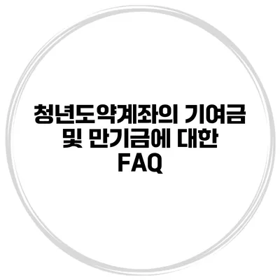 청년도약계좌의 기여금 및 만기금에 대한 FAQ
