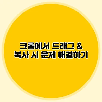 크롬에서 드래그 & 복사 시 문제 해결하기